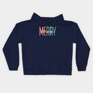 Multicolored christmas inscription Kids Hoodie